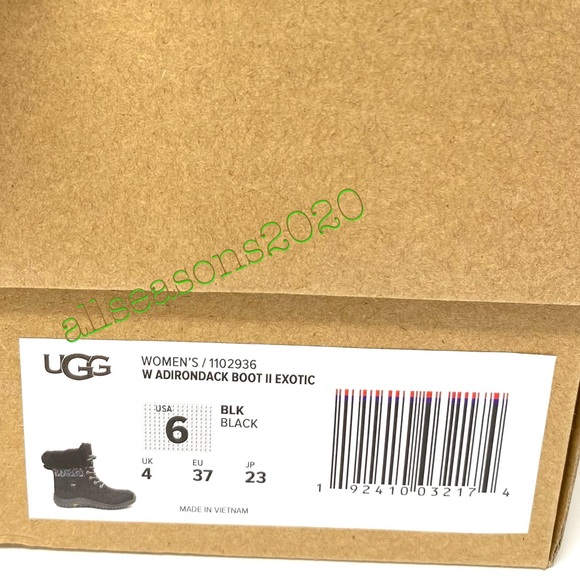 UGG Women’s Boots Adirondack 2 Exotic Black Grey - Picture 11 of 11